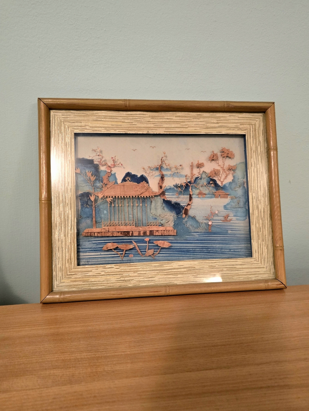 Japanese Cork Art 3D Landscape Wall Art Framed